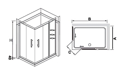 Душевой уголок RGW Hotel HO-43 80x110x195 03064381-11 Хром