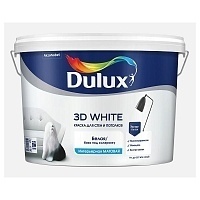 Dulux 3D White матовая, Краска для стен и потолков водно-дисперсионная, база BW 9л