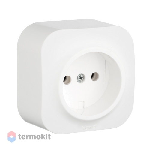 Электрическая розетка 1 гнездо без заземления Legrand Quteo Легранд Кутео белый 782210