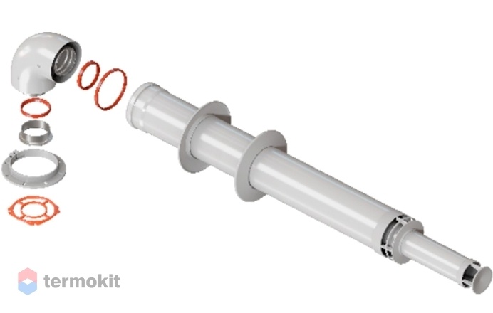 Rommer Комплект дымохода АНТИЛЕД 60/100 - 1220мм с фланцем