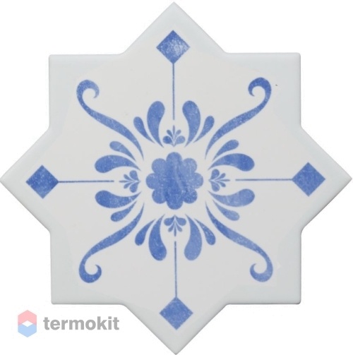 Керамическая плитка Cevica Becolors Star Dec. Stencil Electric Blue декор 13,25x13,25