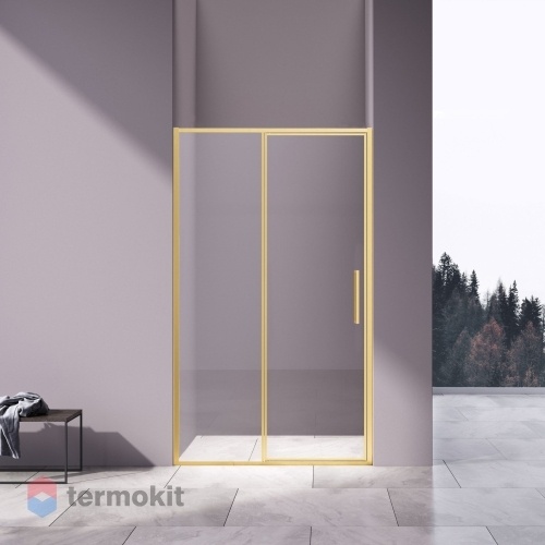 Душевая дверь Vincea Slim 8mm 1200х1950 золото брашированное VDP-4SL120CLG