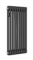 Стальной трубчатый радиатор Kohr Heim 2057/08 секций с боковым подключением 3/4 черный