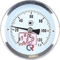 РОСМА Термометр БТ-31.211 (0-120 С) G1/2 63мм, длина штока 46мм. биметаллический, осевое присоединение, с защитной гильзой, КТ 2,5