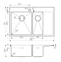 Мойка для кухни Omoikiri Akisame 78-2-GM-R 4973102