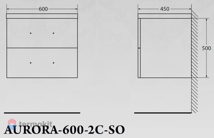 База под раковину Belbagno AURORA подвесная 60 AURORA-600-2C-SO-RGB Rovere Galifax Bianco