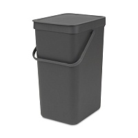 Встраиваемое мусорное ведро Brabantia Sort&Go 16 л серый 109966