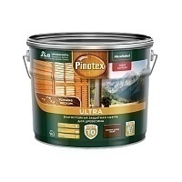 Pinotex Ultra,Влагостойкая защитная лазурь для древесины, с воском, орех, 9л