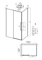 Душевой уголок Grossman Galaxy 1950x1000x800 хром 120.K33.01.1080.10.00