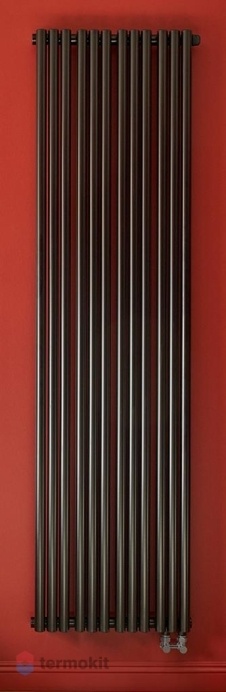 Стальной трубчатый радиатор Empatiko Takt R1-352-1750/9 секции с нижним правым подключением цвет Coal Black