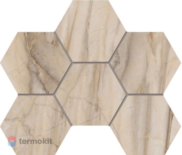 Керамогранит Эстима Bernini BR01 Hexagon мозаика 25x28,5 Полир.