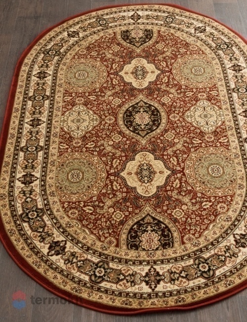 Ковёр Merinos Izmir 250x400 овальный красный/бежевый d101