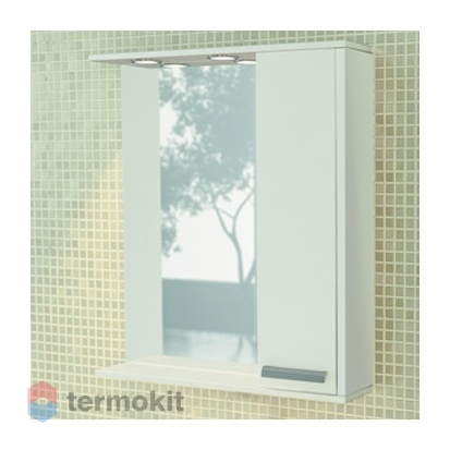 Зеркальный шкаф Comforty Тулуза-75 подвесной белый глянец 00004136264