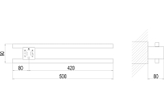 Электрический полотенцесушитель Terminus Smart Dry П2 ПРОФ 500x90