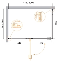Душевой уголок Cezares Bellagio 2000x1200x900 черный матовый BELLAGIO-AH-1-120/90-C-NERO
