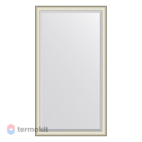 Зеркало с фацетом в багетной раме EVOFORM EXCLUSIVE FLOOR 109 белая кожа с хромом BY 6192