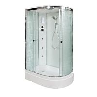 Душевая кабина Deto ЕМ 120x80 Хром (узорчатое стекло) ЕМ2712 L с гм. и эл.