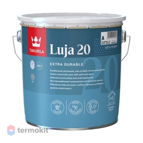 Tikkurila Luja 20, Специальная акрилатная краска, содержащая противоплесневый компонент, защищающий поверхность,база С, 2,7л