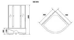 Душевой уголок Niagara Eco 1950x900x900 (матовое стекло) хром матовый NG-006-14