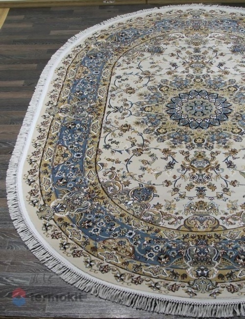 Ковёр Merinos Shahreza 160x220 овальный кремовый/синий d206