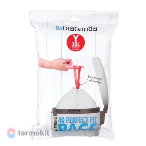 Мешки для мусора Brabantia PerfectFit размер Y 20 л упаковка-диспенсер 40 шт 116865