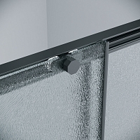 Душевой уголок Grossman Style 1950x1100x900 (стекло шиншилла) левый черный матовый 120.K33.05.1190.21.02