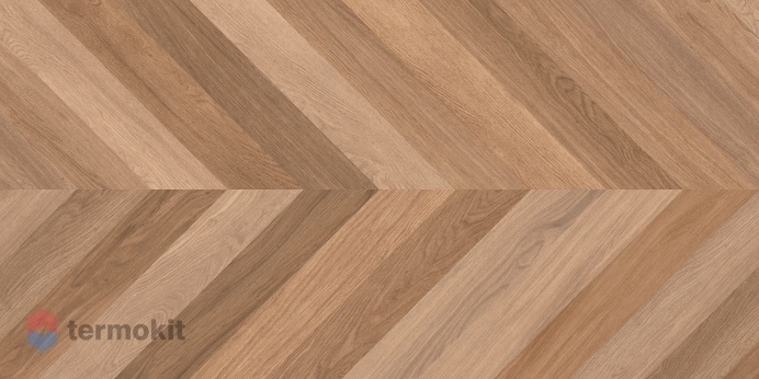 Керамогранит Laparet Wood Canarium Chevron M тёмно-бежевый 60х120 матовый карвинг