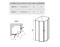 Душевой уголок Ravak Chrome CSKK4 1950x900x900 полированный алюминий 3Q170C00Z1