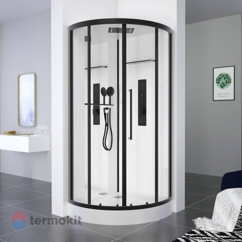 Душевая кабина Black&White Galaxy 90x90 черный матовый G8021