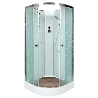 Душевая кабина Deto EM 90x90 Хром (узорчатое стекло) ЕМ1590 N (без крыши)