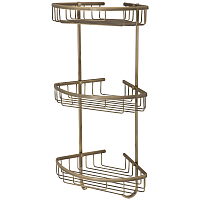 Полка металлическая угловая Veragio BASKET 3-х ярусная VR.GFT-9067.BR
