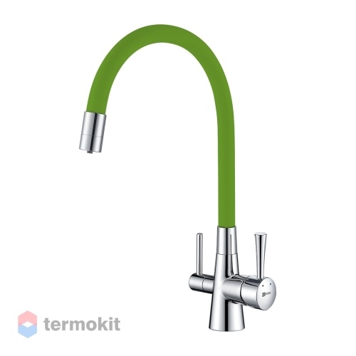 Смеситель для кухни Lemark Comfort хром/зеленый LM3075C-Green