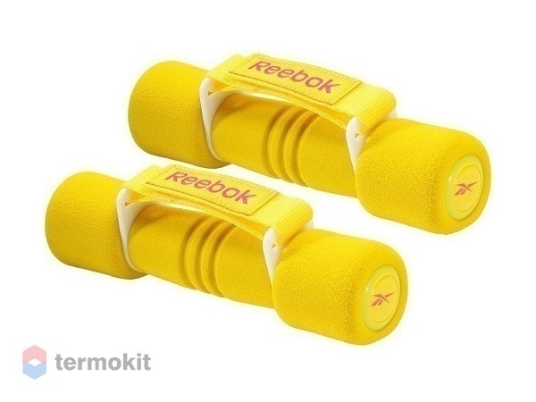Гантель Reebok 1 кг с мягкими накладками, желтая, пара RAWT-11061YL