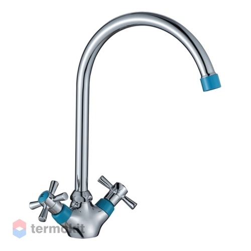 Смеситель для кухни Decoroom синий/хром DR46028-Blue