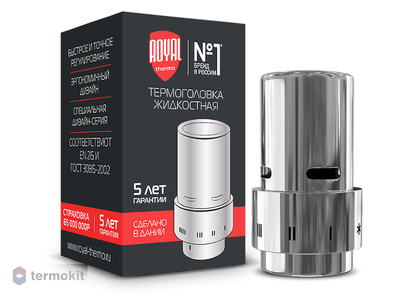 Royal Thermo Термоголовка жидкостная Design, Click (хром) (артикул: RTE ...