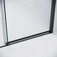 Душевой уголок Grossman Style 1950x1100x800 (стекло шиншилла) левый черный матовый 120.K33.05.1180.21.02