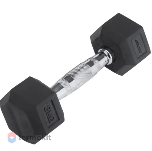 Гантель Starfit DB-301 3 кг, обрезиненная черная 1 шт