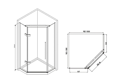 Душевой уголок ABBER Ewiges Wasser 1950x1000x1000 хром AG05100
