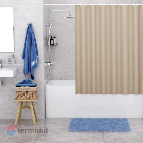 Шторка для ванной WasserKRAFT Oder 200x180 бежевый SC-30601