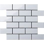 Керамогранитная Мозаика Bonaparte Brick White (45x95x6) 28,75x29,2