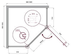 Душевой уголок BelBagno UNO 1950x1000x1000 черный матовый UNO-195-P-1-100-C-NERO
