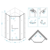 Душевой уголок RGW Passage PA-081B 1000x1000x1950 черный 35088100-14