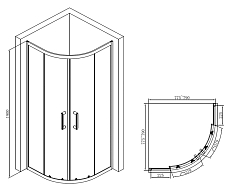 Душевой уголок ABBER Schwarzer Diamant 1900x800x800 черный AG01080B