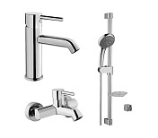 Комплект смесителей для ванны и раковины Vitra Minimax S с душевым гарнитуром A49153EXP