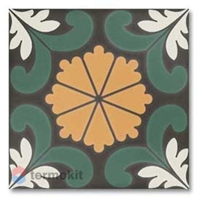 Керамогранит DNA Tiles Sync Flower Green 15x15