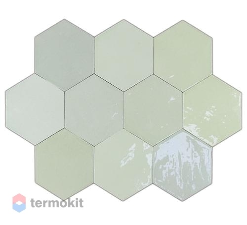 Керамическая плитка Wow Zellige Hexa Mint настенная 10,8x12,4