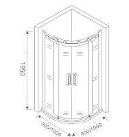 Душевой уголок Good Door Galaxy 1950x1000x1000 Черный ГЛ00019