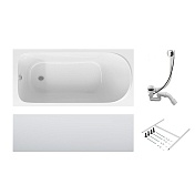 Акриловая ванна AM.PM Sense 1700х700 с каркасом, со сливом-переливом W75A-170-070W-KL