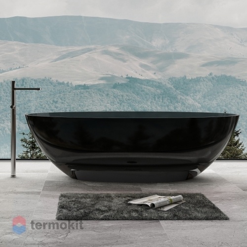 Прозрачная ванна ABBER Kristall 1800x850 черный AT9702Onyx
