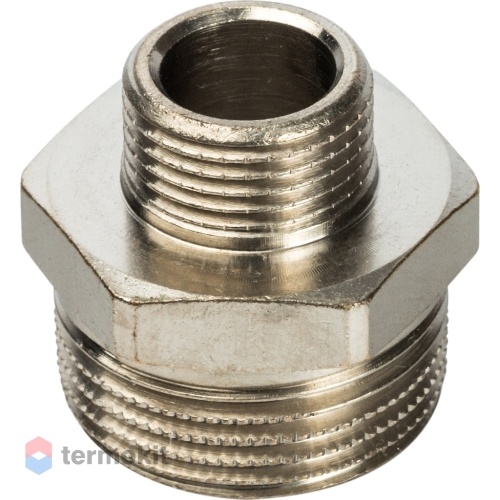 STOUT Ниппель переходной НН 3/4" x 3/8" никелированный